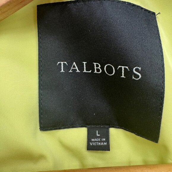 Talbots Utility Jacket Womens Lime Green Full Zip Snap Drawstring Waist Size L - Picture 5 of 12